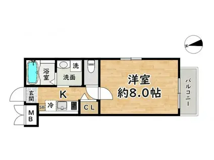 BEST VILLAGE 三反田(1K/1階)の間取り写真