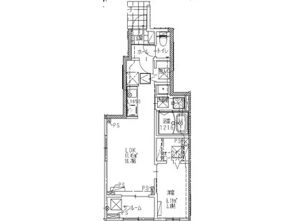 千鳥町 3/27竣工 CASA N(1LDK/1階)の間取り写真
