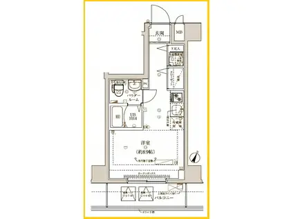 CLARISSA YOKOHAMA BANDOBASHI(ワンルーム/4階)の間取り写真