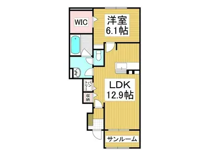 ルミエール イリゼ(1LDK/1階)の間取り写真