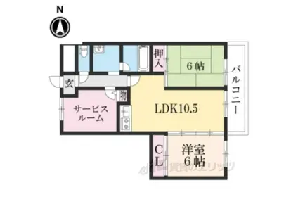 フラワー2番館(2LDK/2階)の間取り写真