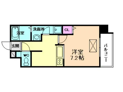 カスターニャ三国本町(1K/5階)の間取り写真