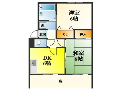 メゾンろーれる(2DK/1階)の間取り写真