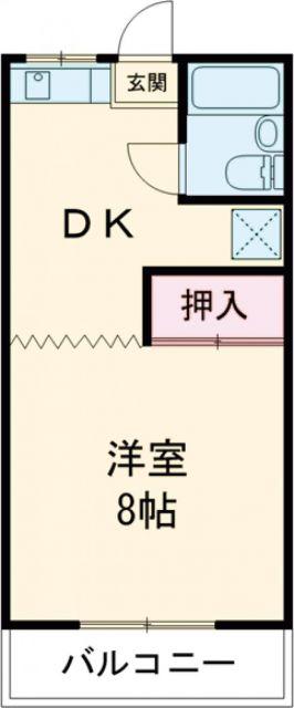 サンパールハイツ(1DK/2階)の間取り写真