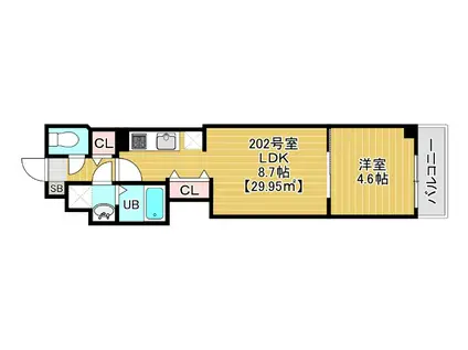 COTE DOR SOGA(1LDK/2階)の間取り写真