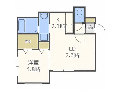 ラフレーズ元町(1LDK/1階)の間取り写真