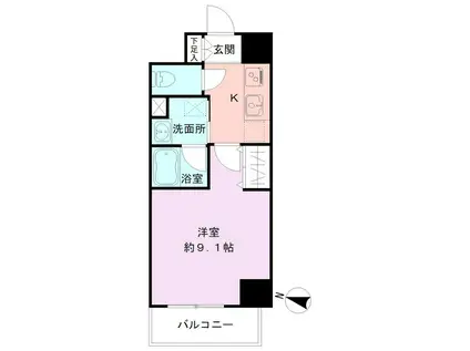 S-FORT新潟笹口(1K/6階)の間取り写真