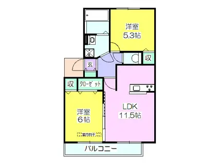 GALLERY(2LDK/3階)の間取り写真