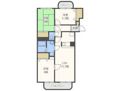 リラヒルズ(3LDK/4階)の間取り写真