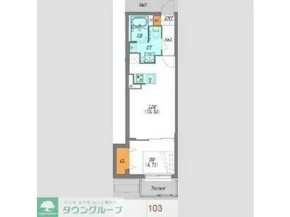 ルオーレ池上(1LDK/1階)の間取り写真