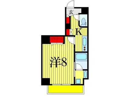 GROWS堀切菖蒲園AZ(1K/8階)の間取り写真