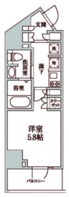 レジディア中延II(1K/9階)の間取り写真