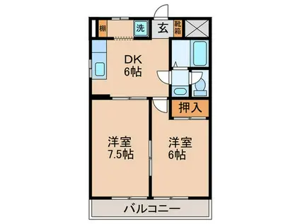 桜花マンション(2DK/3階)の間取り写真
