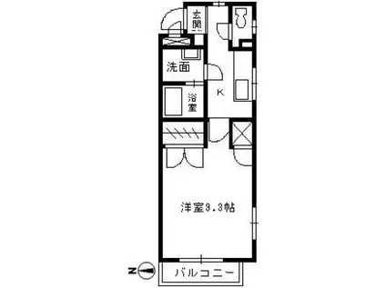 パティオ西島田(1K/2階)の間取り写真