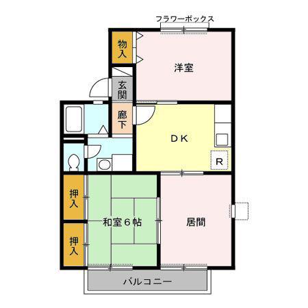 エクレール五井西AB(2LDK/2階)の間取り写真