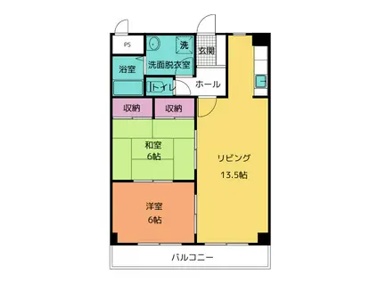 ハイム・オーベルジュ(2LDK/3階)の間取り写真