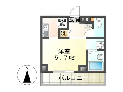ウィステリア片倉(ワンルーム/2階)の間取り写真