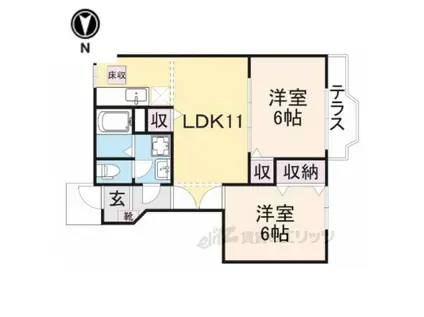 マイドリームB(2LDK/1階)の間取り写真