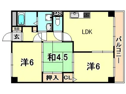 オルタンシア大池1(3LDK/2階)の間取り写真