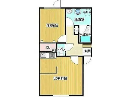 パークサイドアベニュー V(1LDK/2階)の間取り写真