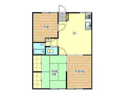 エステートピアヤマネ(3DK/1階)の間取り写真