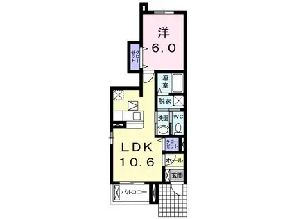 ブランピエール(1LDK/1階)の間取り写真