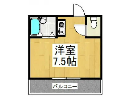 コーポ佐藤(ワンルーム/2階)の間取り写真