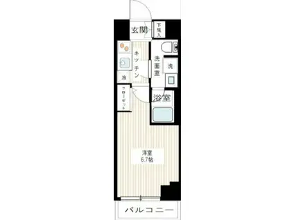 ARCOBALENO MUSASHIKOSUGI(1K/2階)の間取り写真