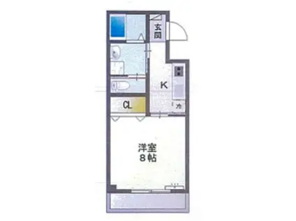 Kハウス(1K/3階)の間取り写真