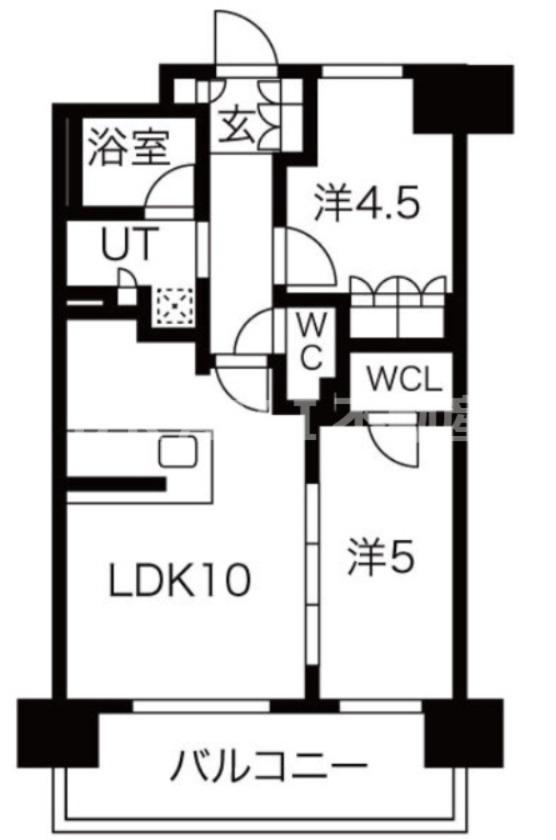 SK RESIDENCES SHINSAIBASHI(2LDK/5階)の間取り写真