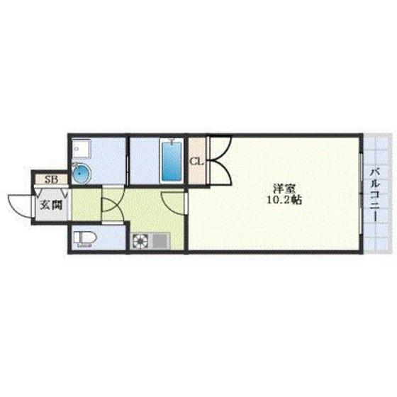 LECIEL仁保新町(1K/5階)の間取り写真