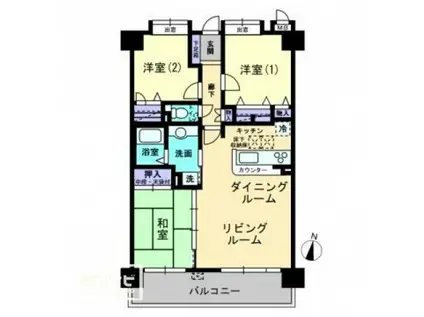コアマンション九品寺(3LDK/7階)の間取り写真