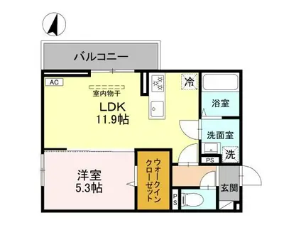 SOPHIA II A(1LDK/2階)の間取り写真