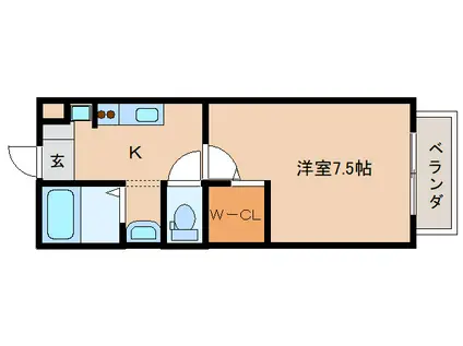 エクセルコート(1K/2階)の間取り写真