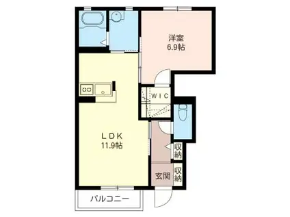 ヴィラリーゼB(1LDK/2階)の間取り写真