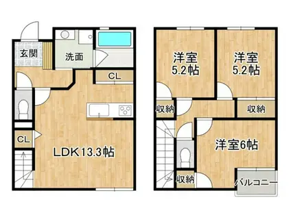 SOYO TERRACE 荒江(3LDK/1階)の間取り写真