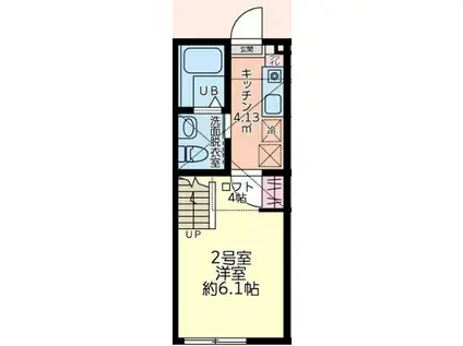 メゾンマグノリア(1K/1階)の間取り写真