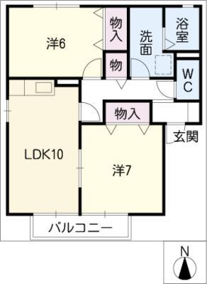 フォレストパレスB棟(2LDK/2階)の間取り写真