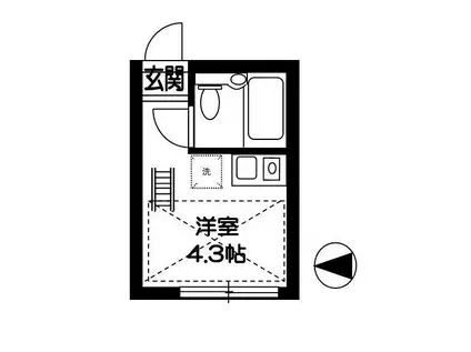 BELL BEE祖師谷(ワンルーム/1階)の間取り写真