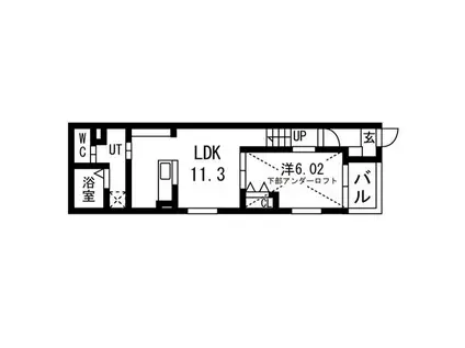 リヴェール元中野II(1LDK/2階)の間取り写真