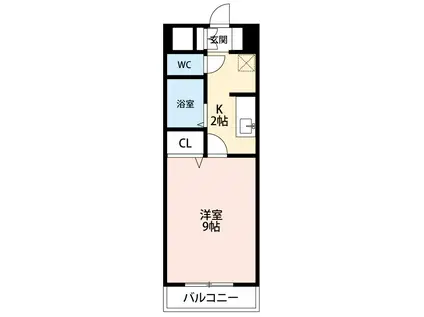 ノベルティーGX(1K/3階)の間取り写真