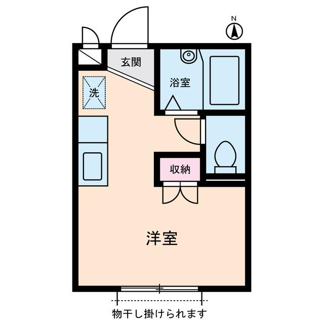 ユーハイツ(ワンルーム/1階)の間取り写真