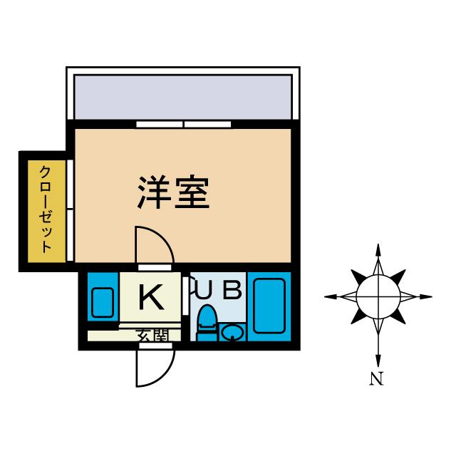 グランド-ル(1K/1階)の間取り写真