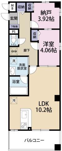 TOKUSHIMA MIDTOWER(2LDK/5階)の間取り写真