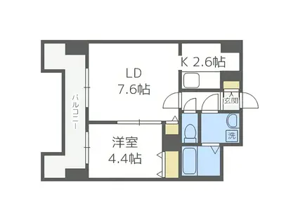 レジディア札幌駅前(1LDK/10階)の間取り写真