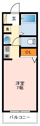 レジデンス遊園前(ワンルーム/1階)の間取り写真