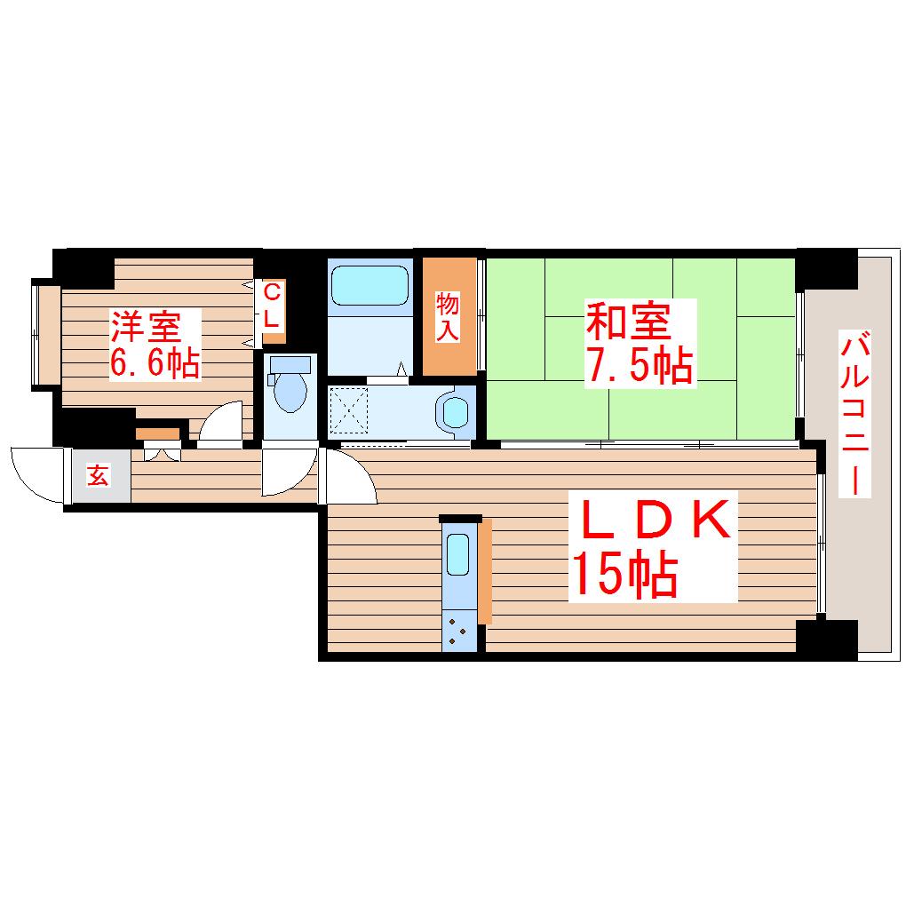 ラシール仙台(2LDK/10階)の間取り写真