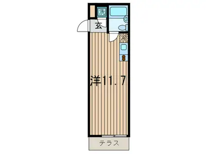 ラティエラ武蔵小山(ワンルーム/1階)の間取り写真