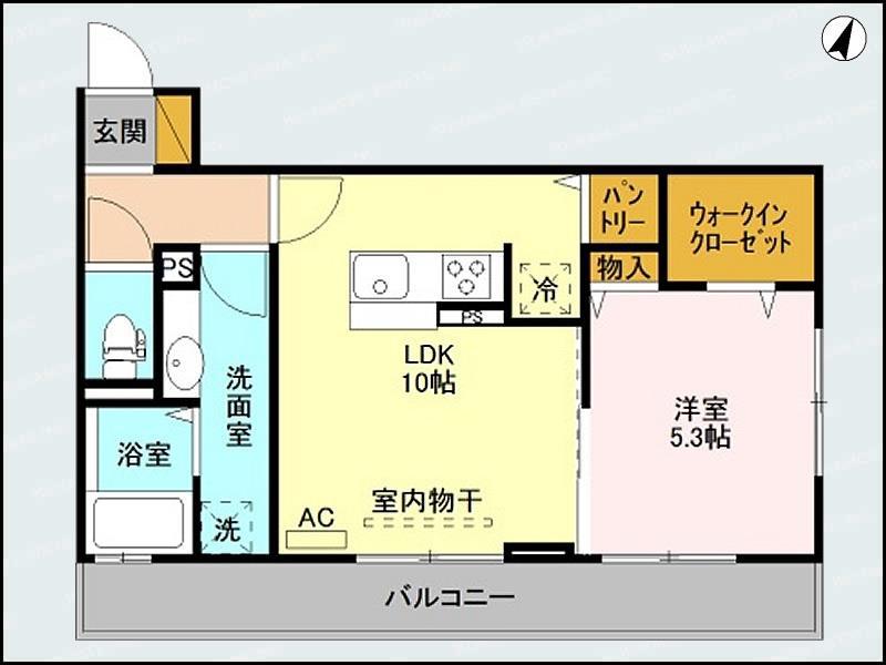 フォルテア A(1LDK/3階)の間取り写真