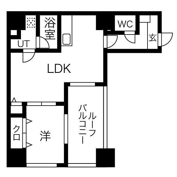 グレイス新栄(1LDK/4階)の間取り写真